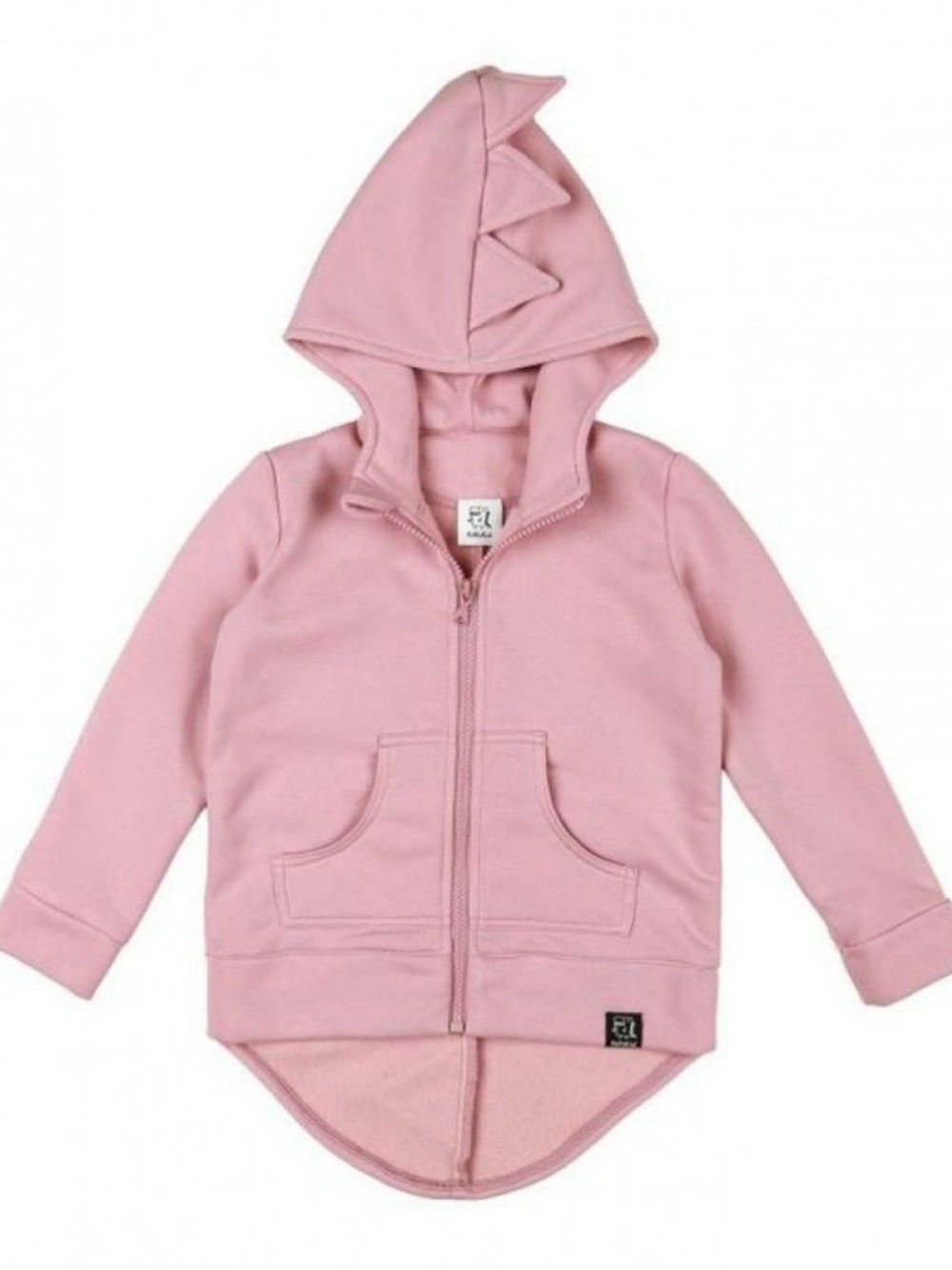 Kukukid Pink Dino Hoodie Zip-Up Sweatshirt